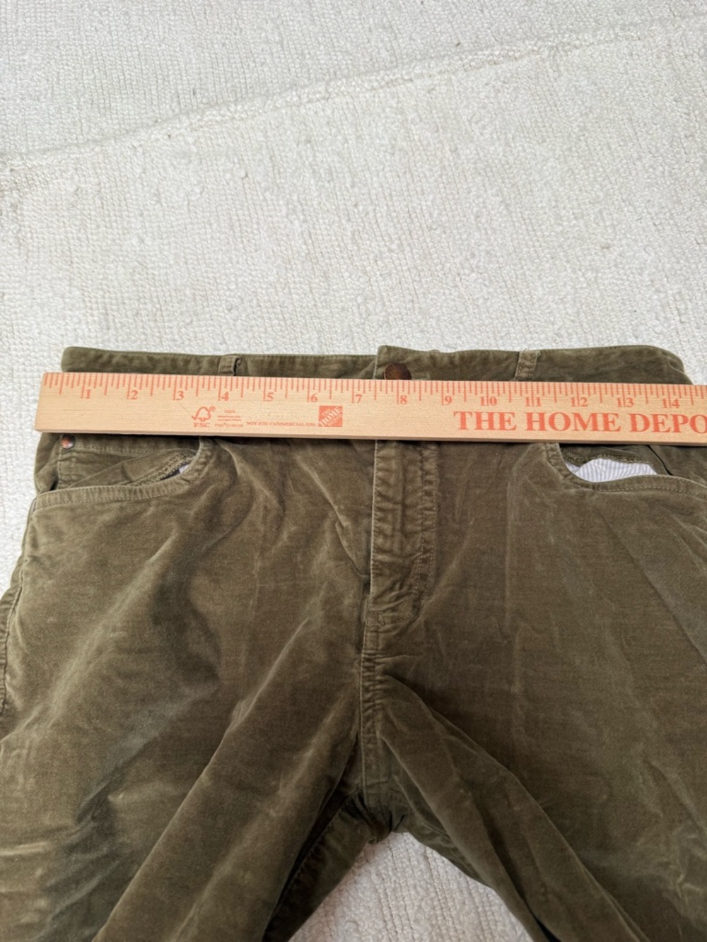 Peruvian Connection Velvet Feel Olive Green Skinny Pants Size 8 - Picture 4 of 7